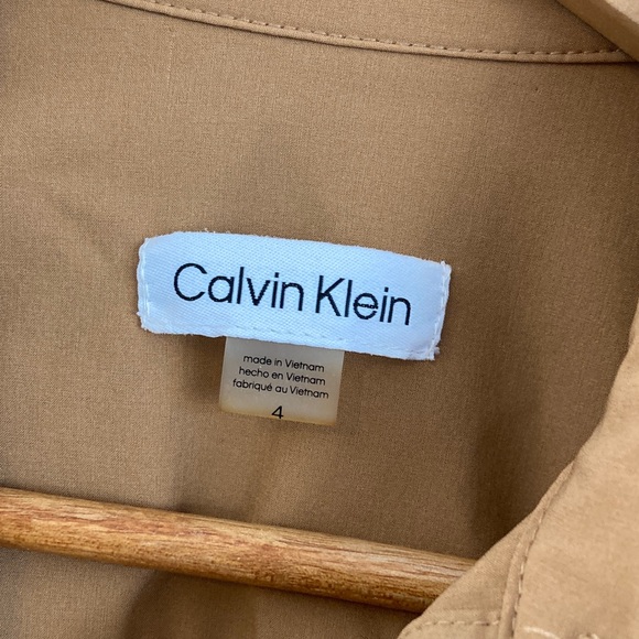 Calvin Klein Brown Long-Sleeve‎ Shirt Dress Size 4 - Picture 5 of 6